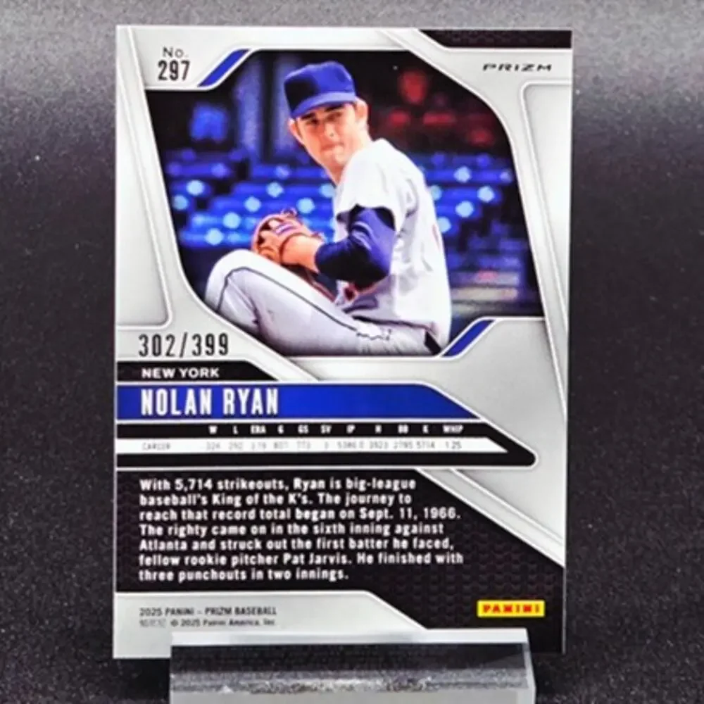 Nolan Ryan Lights Out Prizm Red Pulsar 302/399 New York Mets Angels HOF
